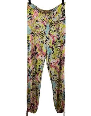 Pheel Multi Stretch Neon Snake Skin High-Waisted Pull-On Jogger Size Medium M1
